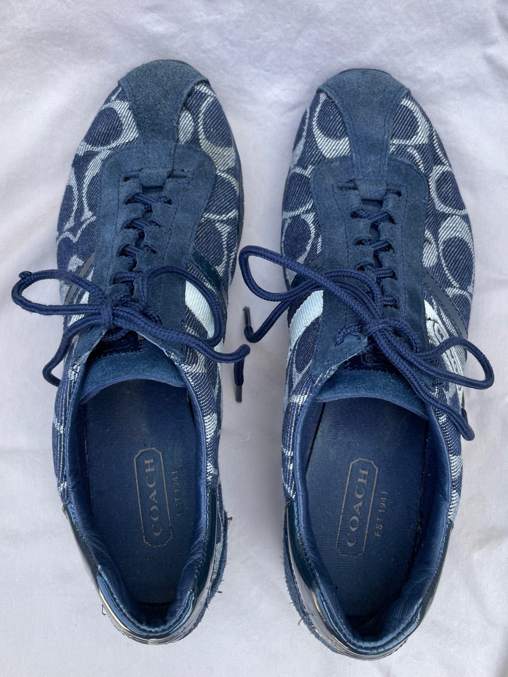 Coach Blue Signature Logo Lace-Up Sneaker, Women’s Size 8 1/2 M - Picture 3 of 10